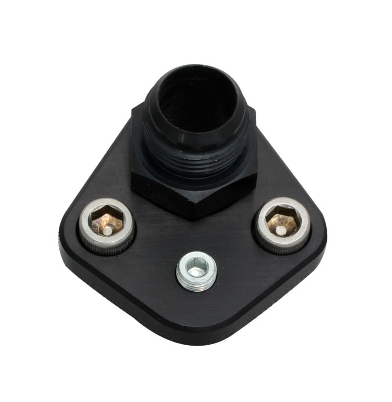 Moroso — Moroso Chevrolet Big Block/Chrysler 273-440/Ford Fuel Pump Block-Off Plate w/Fitting - Billet Alum