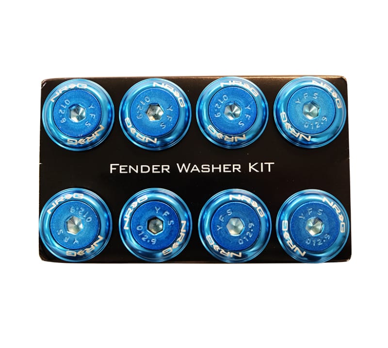 NRG — NRG Fender Washer Kit w/Color Matched M8 Bolt Rivets For Plastic (Blue) - Set of 8