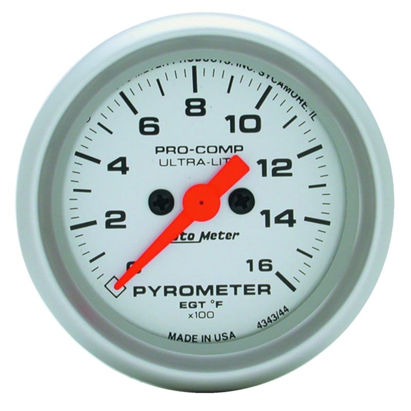 AutoMeter — Autometer Ultra-Lite 60mm 0-1600 Deg F Digital Stepper Motor Electronic EGT Gauge
2-5/8" E.G.T. PYROME