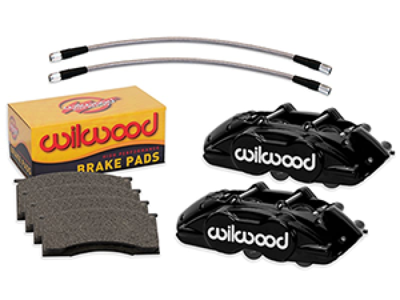 Wilwood — Wilwood 65-67 Ford Mustang D11 Calipers w/ Pads & Lines - Black