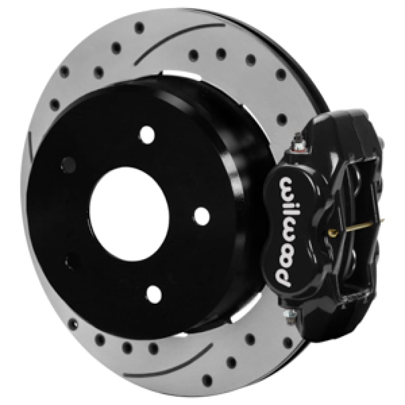 Wilwood — Wilwood 88-98 Chevy Silverado Forged Dynalite 12.19x0.81 Drill/Slot Rear Drum to Disc Conv. - Black