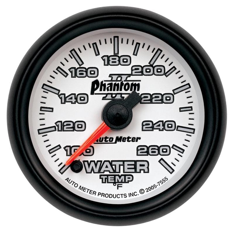 AutoMeter — GAUGE,WATER TEMP,2 1/16",260 Degrees F,STEPPER MOTOR W/ PEAK & WARN,PHANTOM II