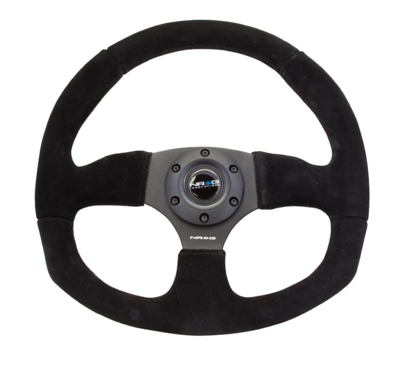 NRG — NRG Reinforced Steering Wheel (320mm Horizontal / 330mm Vertical) Black Suede w/Black Stitching