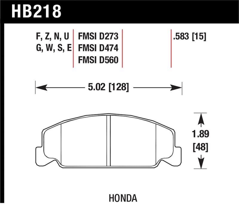 Hawk Performance — Hawk 88-89 Civic Si / 92-00 Civic CX / 88-00 DX / 98-00 GX HP Plus Street Front Brake Pads
Disc Brake Pad