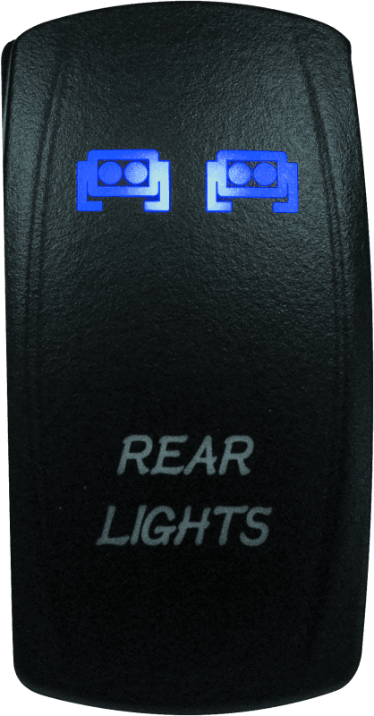 DragonFire Racing — Dual LED Switch, Laser-Etched, Rear Light On/Off, Blue