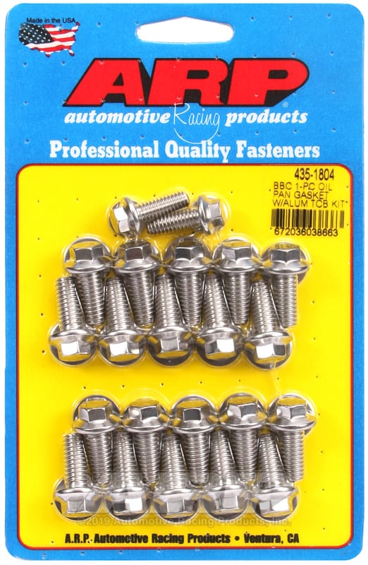 ARP — ARP BB Chevy1-pc Oil Pan Gasket w/ Alum Timing Cover Hex Bolt Kit