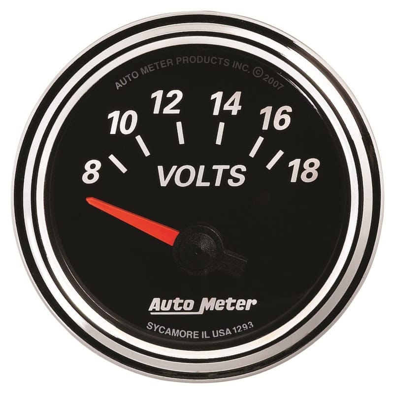 AutoMeter — Autometer Designer Black II 52mm 18V Voltmeter Gauge
GA 2" VOLT 18V DBII