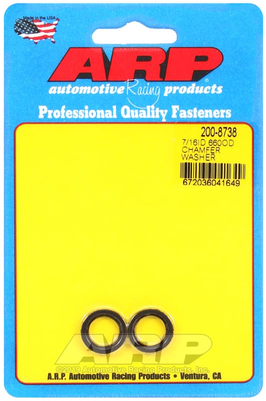 ARP — ARP 8740 Chrome Moly 7/16in x .660 x .120 Black Chamfer Washer - 2 Pack