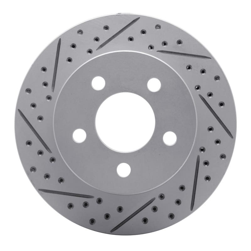 R1 Concepts — R1 99-06 Jeep Wrangler Front Left Drilled & Slotted Geo-Carbon Rotor