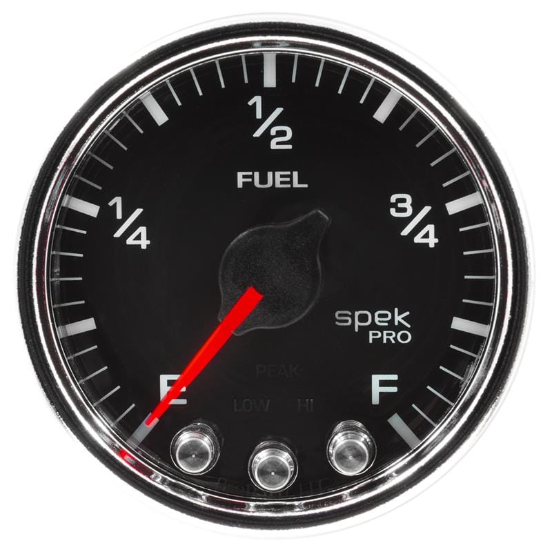 AutoMeter — GAUGE, FUEL LEVEL, 2 1/16", 0-270O PROGRAMMABLE, BLK/CHRM, SPEK-PRO
