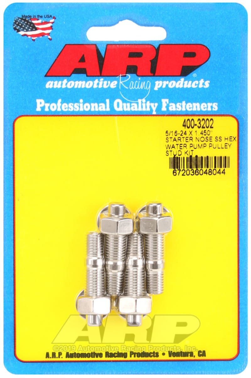 ARP — ARP 5/16-24 X 1.450 Starter Nose SS Hex Water Pump Pulley Stud Kit