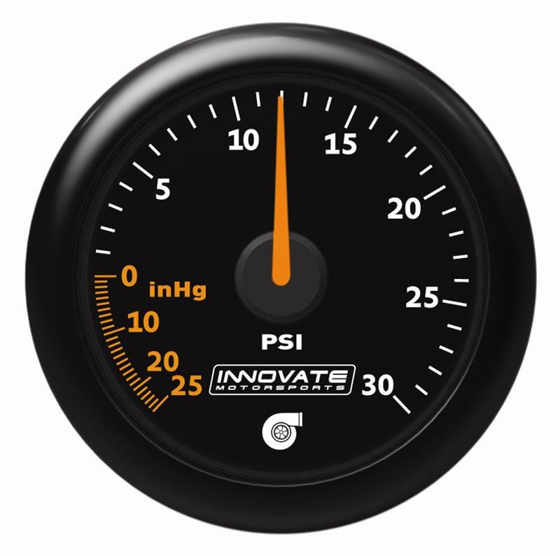 Innovate Motorsports — MTX Analog, 30 PSI Vacuum/Boost, Black Faceplate Gauge Kit