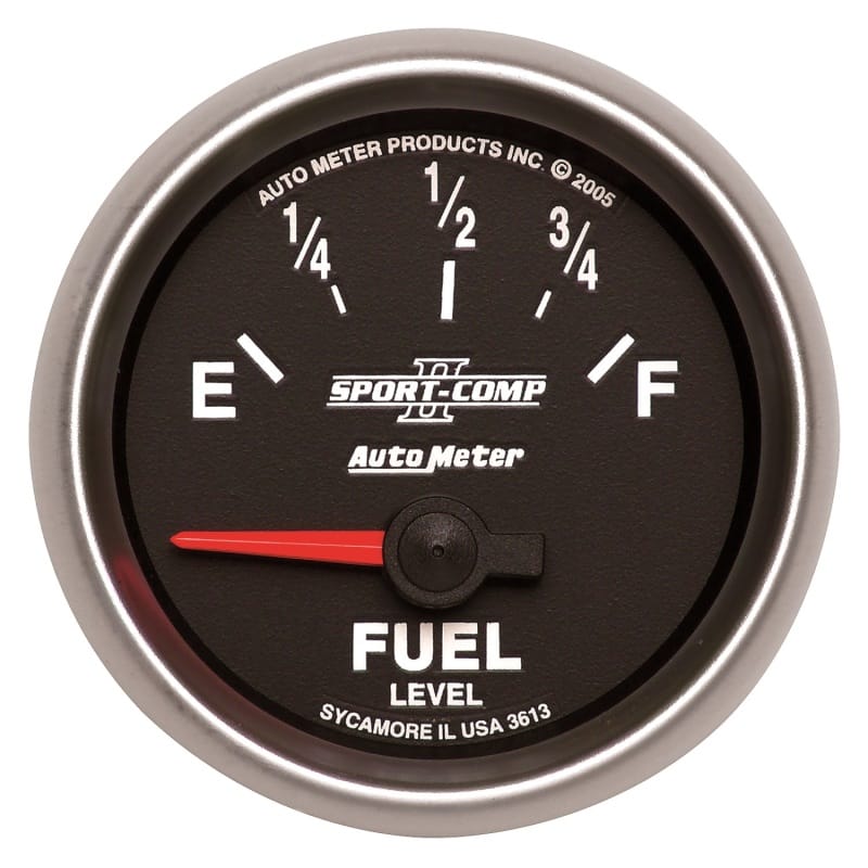 AutoMeter — AutoMeter Gauge Fuel Level 2-1/16in. 0 Ohm(e) to 90 Ohm(f) Elec Sport-Comp II
2-1/16" FUEL LEVEL,