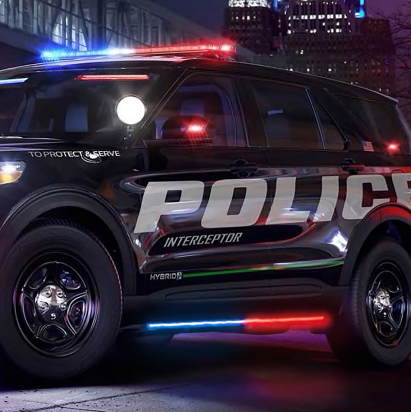 Putco — Putco 11-19 Ford Explorer Interceptor Blade Rocker Kits Sideliners- Red & White w/ White Override