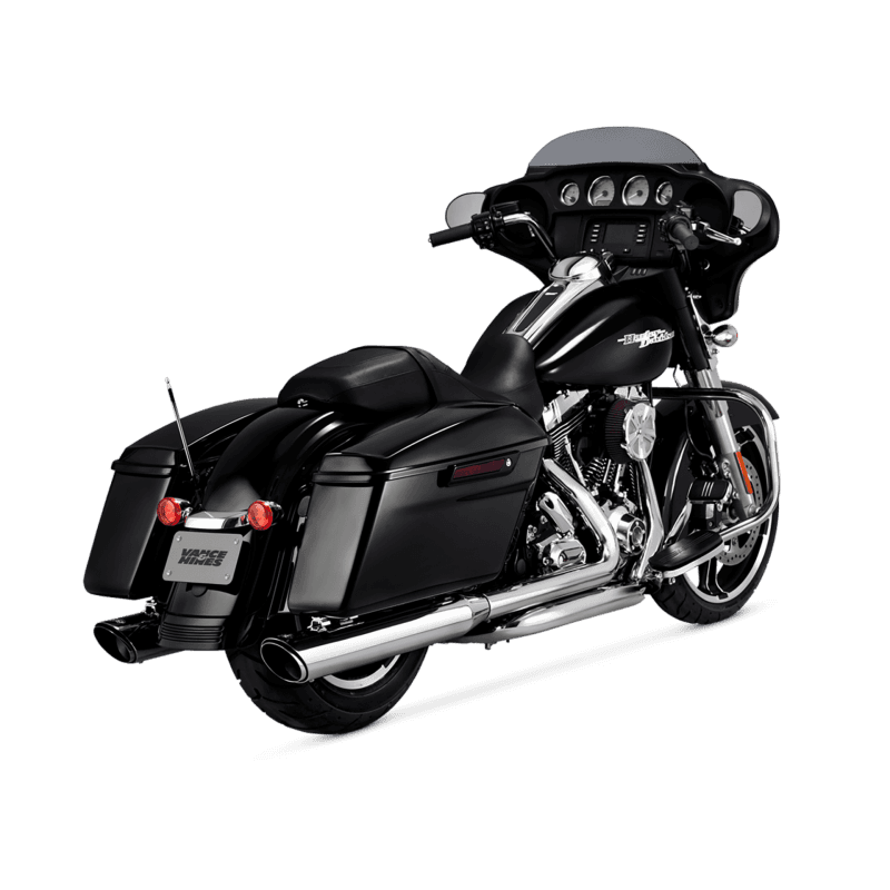 Vance and Hines — Vance & Hines HD Dresser 17-22 Twin Slash Round Chrome Slip-On Exhaust