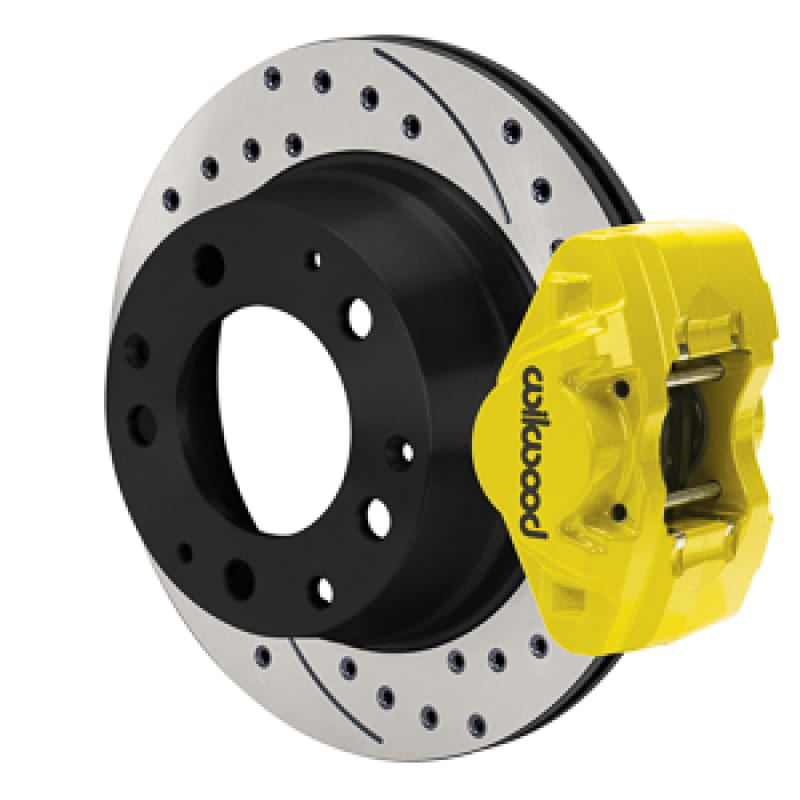 Wilwood — Wilwood 84-89 Porsche 911 D31 11.42in. Rear Brake Kit w/ Flex Lines - Drilled Rotors (Yellow)