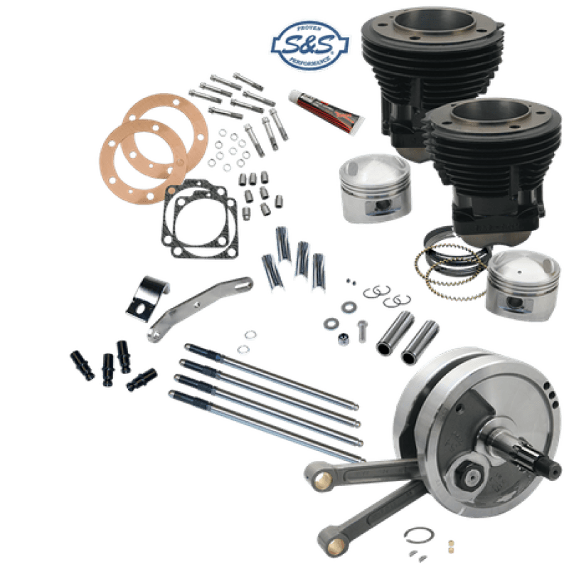 S&S Cycle — S&S Cycle 70-84 BT 93in Sidewinder Big Bore Stroker Kit - Gloss Black