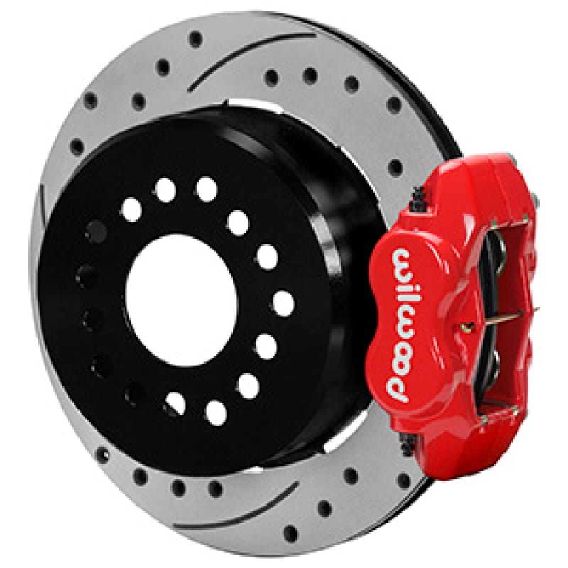 Wilwood — Wilwood Ford Explorer 8.8in Rear Axle Dynalite Disc Brake Kit 12.19in Drill/Slot Rotor Red Caliper