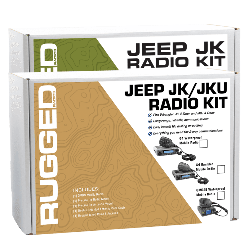 Rugged Radios — Rugged Radios 07-10 JK(2D) / 07-19 JKU(4D) 2-Way GMRS Radio Kit / 25 Watt - GMR25 Waterproof