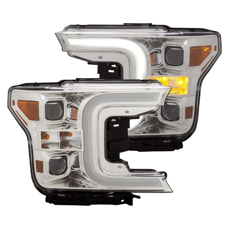 ANZO — ANZO 18-19 Ford F-150 Projector Headlights w/Plank Style Switchback Chrome w/Amber
Projector Headlights
Head Light Set