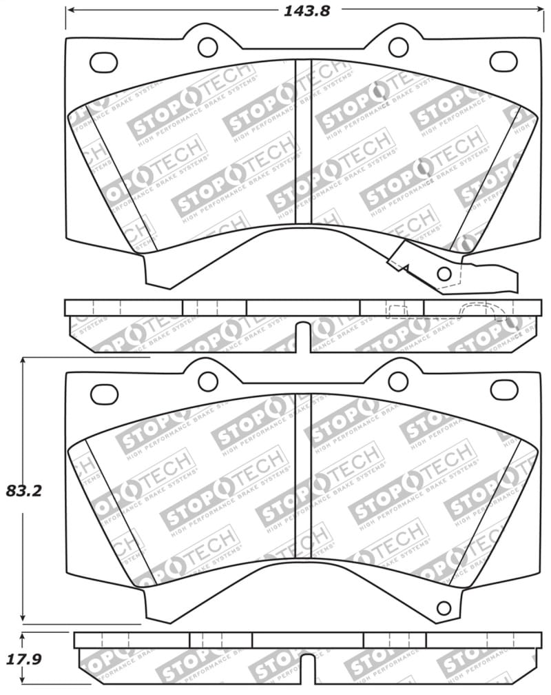 Stoptech — StopTech 13-18 Toyota Land Cruiser Performance Front Brake Pads
Sprt Brk Pad W/Hdwr