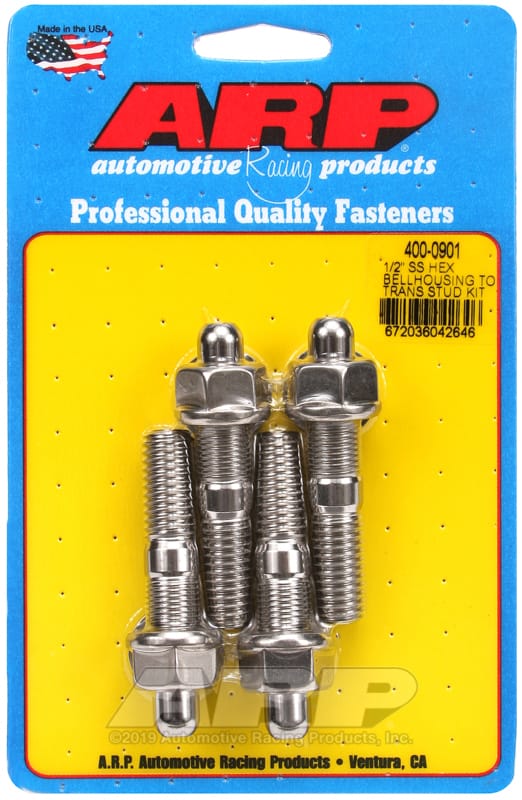 ARP — ARP 1/2in SS hex bellhousing to trans stud kit