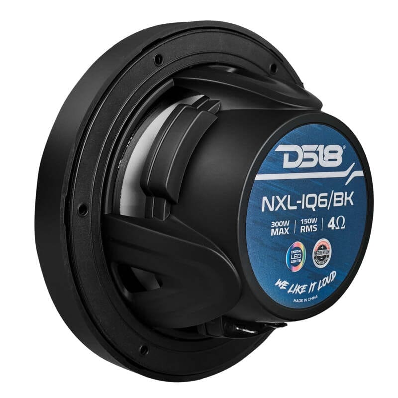 DS18 — DS18 Marine 6.5in 2-Way 150 Watts RMS 4 ohm Digital LED Lights Bullet Tweeter Covers Included Black