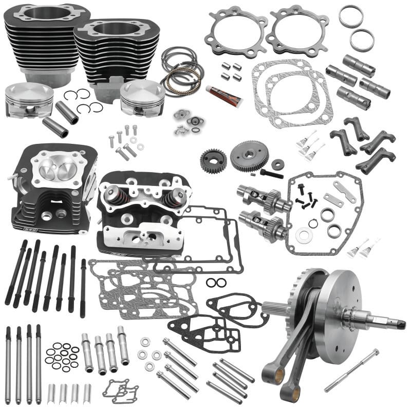 S&S Cycle — S&S Cycle 2007 BT w/ Balancer 124in Hot Set Up Kit - Wrinkle Black
