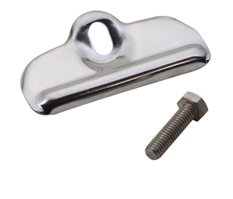 Kentrol — Kentrol 76-86 Jeep CJ Battery Tray Clamp - Polished Silver