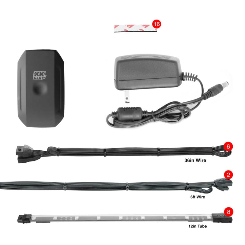 XKGLOW — XK Glow Flex Strip Million Color XKCHROME App Controlled Home Indoor & Outdoor LED Light Kit 4x3ft