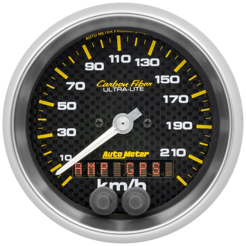 AutoMeter — Autometer Carbon Fiber 3-3/8in. 0-225KM/H (GPS) Speedometer Gauge
GA 3.4" SPD GPS K CF