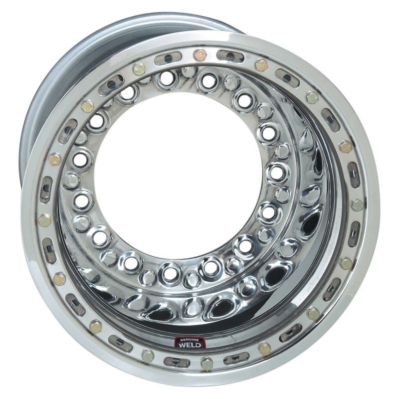 Weld — Weld Wide 5 XL Direct Mount 15x14 / 5x10.25 BP / 5in. BS Polished Assembly - Beadlock w/6-Dzus Cover