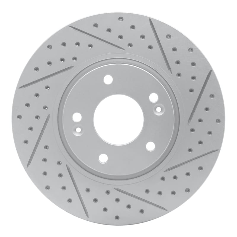 R1 Concepts — R1 05-24 Hyundai Veloster Front Right Drilled & Slotted Geo-Carbon Rotor