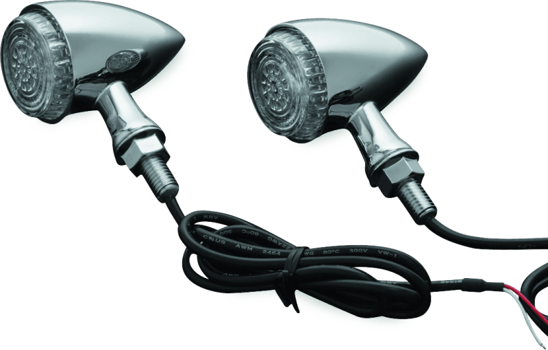 Kuryakyn — Kuryakyn Torpedo Indicator LED Amber Lights Turn Only Chrome