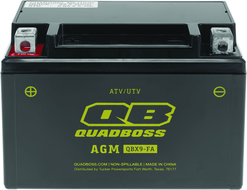 QuadBoss — Maintenance-Free AGM Battery, HTX9-FA-QB, 8Ah, 12V