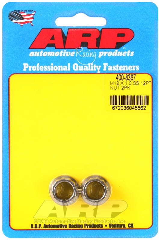 ARP — ARP M12 X 1.00 (M14 wr) SS 12pt nut kit