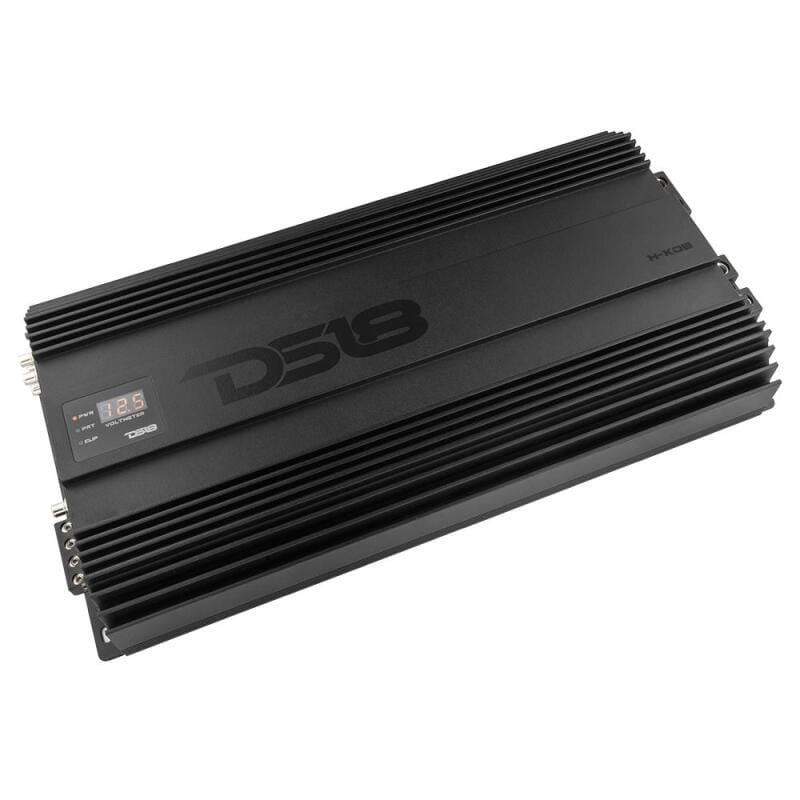 DS18 — DS18 1-Channel Amp 15000 Burst/0.5ohm 8000/1ohm 4800/2ohm 2500/4ohm Watts RMS w/ Voltmeter Black
