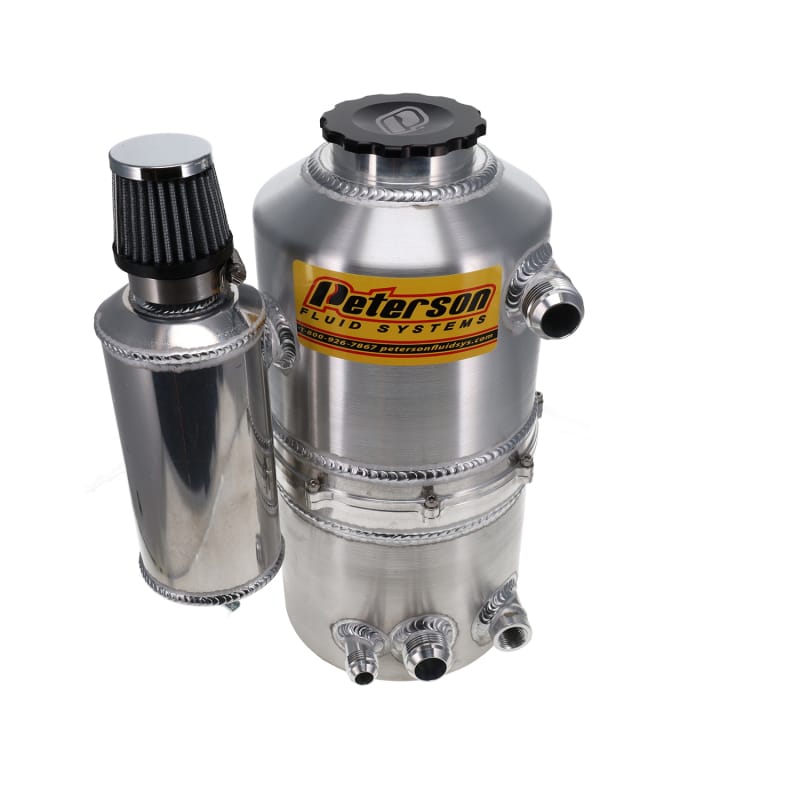 Peterson Fluid Systems — Peterson Fluid Systems Tank Drag 2.3 Gallon -16AN Single Return w/ Catch Can