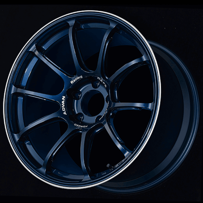 Advan — Advan RZ-F2 18x9.5 +29 5x114.3 Racing Titanium Blue and Ring Wheel