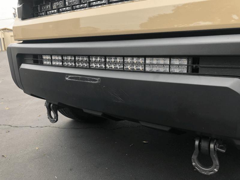 Cali Raised LED — Cali Raised 14-21 Toyota Tundra 32In Lower Bumper Hidden Light Bar Kit - Blue Backlight Small