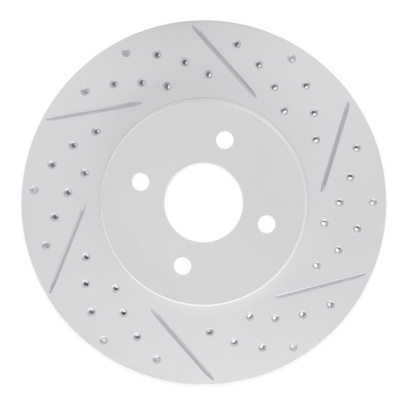 R1 Concepts — R1 02-04 Ford Focus Front Right Drilled & Slotted Geo-Carbon Rotor