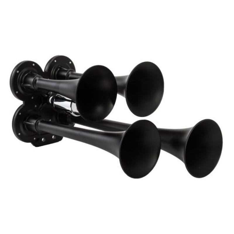 Kleinn Air Horns — Kleinn Black Quad Horn/ 12.5In/10In/7.5In/6In - XCR2.0 Coated Zinc Alloy
Compact Quad Horn
