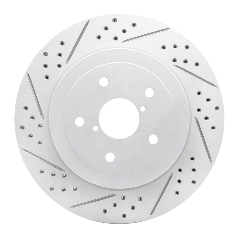 R1 Concepts — R1 05-07 Subaru Impreza Rear Left Drilled & Slotted Geo-Carbon Rotor