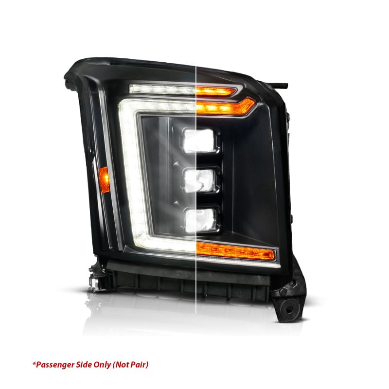ANZO — ANZO 15-20 GMC Yukon (Incl XL - Factory Halogen Models) Full LED Proj Headlights Black - Pass. Side