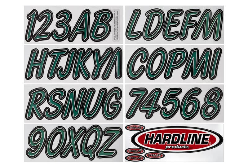 Hardline — Hardline Boat Lettering Registration Kit 3 in. - 400 Forest green/Black