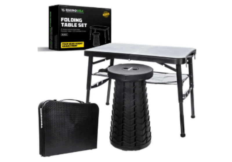 Rhino USA — Rhino USA Portable Camping Table And Stool (Black)