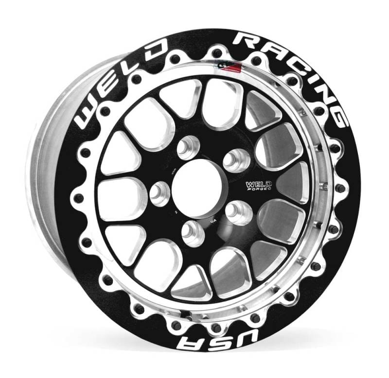 Weld — Weld S77 15x8.33 / 5x4.75 BP / 4.5in. BS Black Wheel (Medium Pad) - Black Single Beadlock MT
15X8.33'' S77B SBL