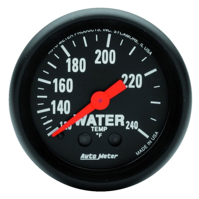 AutoMeter — Autometer Z Series 2 inch 120-240 degree F Mechanical Water Temperature Gauge
GA 2" WTMP 240F M Z