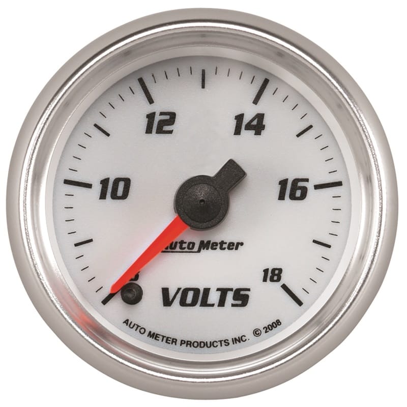 AutoMeter — Autometer Pro-Cycle Gauge Voltmeter 2 1/16in 18V Digital Stepper Motor White
2" VOLT STPR PC C2