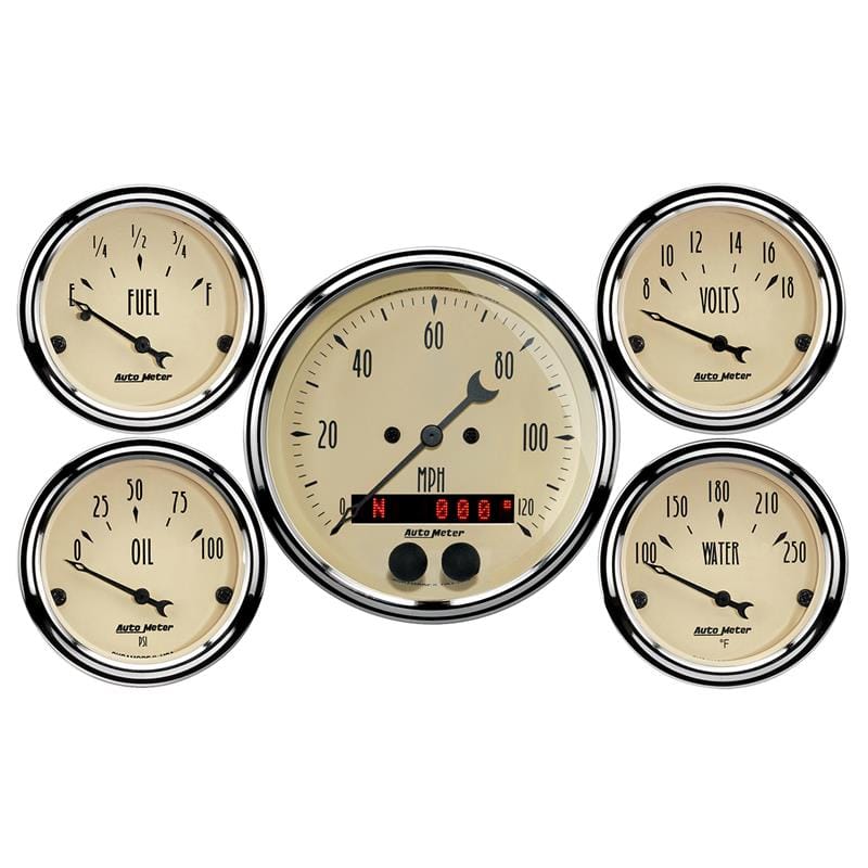 AutoMeter — AutoMeter 3-3/8in & 2-1/16in GPS Speedometer Antique Beige Gauge Kit - 5 Pc
GA KT 5PC GPS SPD AB